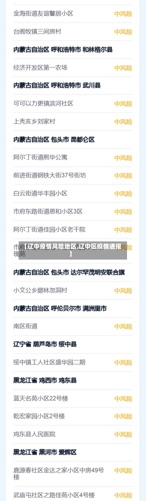 【辽中疫情风险地区,辽中区疫情通报】