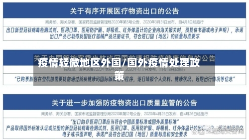 疫情轻微地区外国/国外疫情处理政策