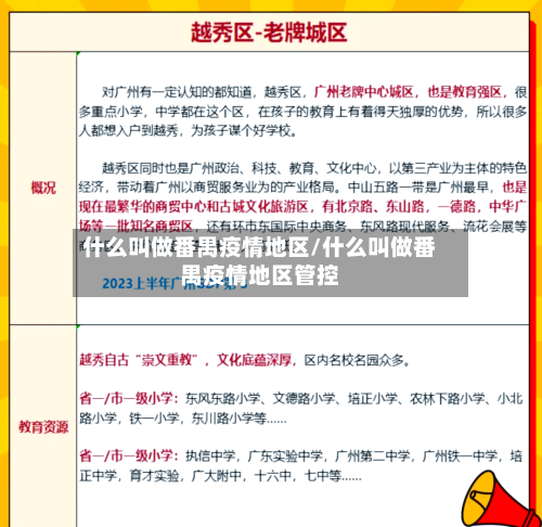 什么叫做番禺疫情地区/什么叫做番禺疫情地区管控