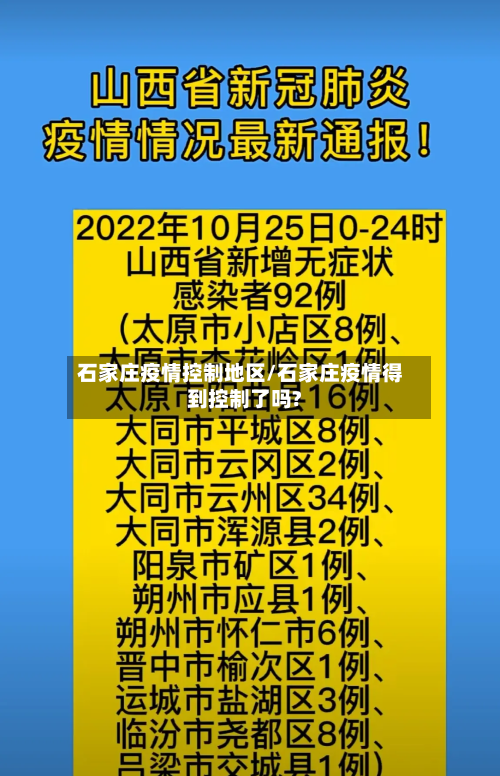 石家庄疫情控制地区/石家庄疫情得到控制了吗?