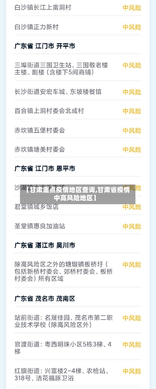 【甘肃重点疫情地区查询,甘肃省疫情中高风险地区】-第2张图片