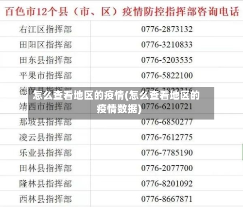 怎么查看地区的疫情(怎么查看地区的疫情数据)
