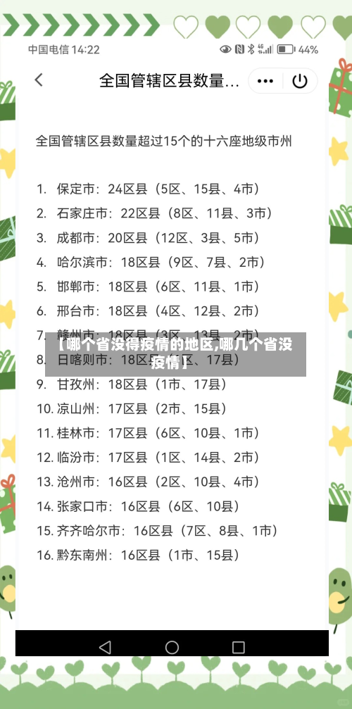 【哪个省没得疫情的地区,哪几个省没疫情】