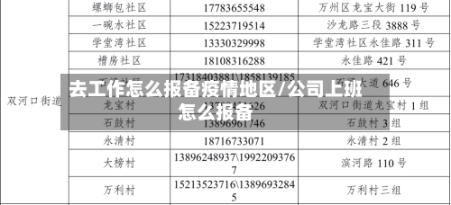 去工作怎么报备疫情地区/公司上班怎么报备