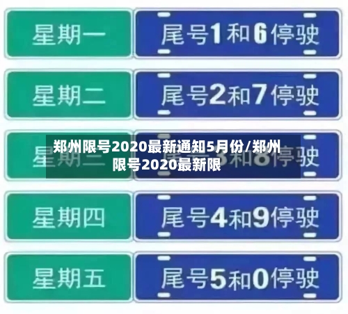 郑州限号2020最新通知5月份/郑州限号2020最新限