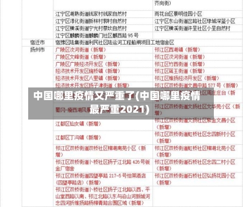 中国哪里疫情又严重了(中国哪里疫情最严重2021)