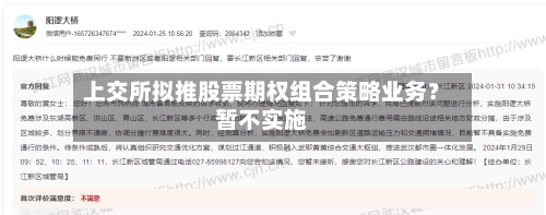 上交所拟推股票期权组合策略业务？暂不实施-第1张图片