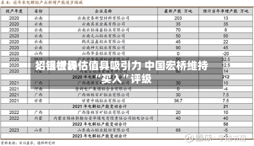 招银世界：铝板块估值具吸引力 中国宏桥维持“买入	”评级-第1张图片