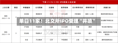 单日11家！北交所IPO受理“井喷”