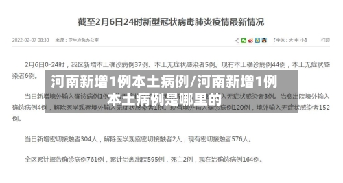 河南新增1例本土病例/河南新增1例本土病例是哪里的