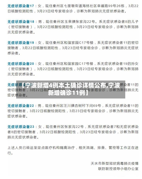 【宁波新增4例本土确诊详情公布,宁波新增确诊11例】-第2张图片
