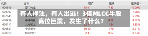 有人押注	，有人出逃！3倍MLCC牛股高位巨震，发生了什么？-第2张图片