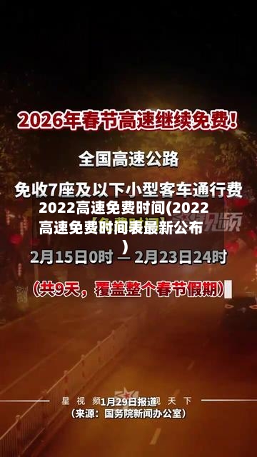 2022高速免费时间(2022高速免费时间表最新公布)-第2张图片