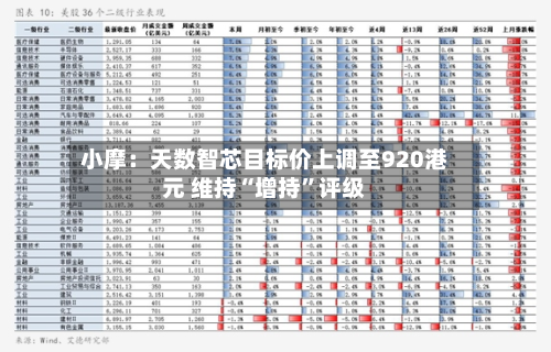小摩：天数智芯目标价上调至920港元 维持“增持	”评级-第1张图片