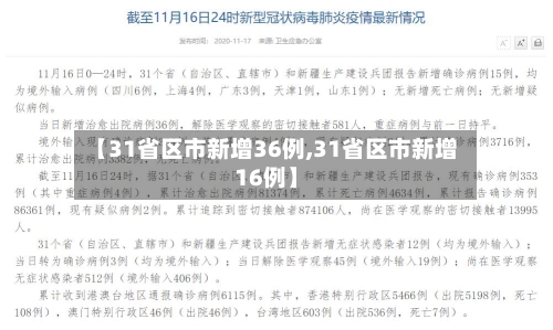 【31省区市新增36例,31省区市新增16例】