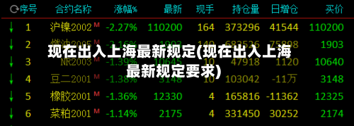 现在出入上海最新规定(现在出入上海最新规定要求)-第2张图片