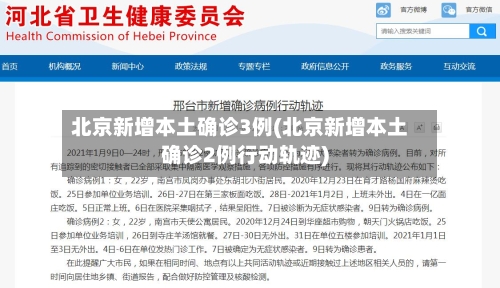 北京新增本土确诊3例(北京新增本土确诊2例行动轨迹)