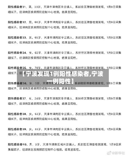 【宁波发现1例阳性感染者,宁波一例阳性】-第2张图片