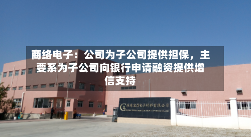 商络电子：公司为子公司提供担保	，主要系为子公司向银行申请融资提供增信支持-第1张图片