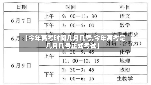【今年高考时间几月几号,今年高考是几月几号正式考试】-第2张图片