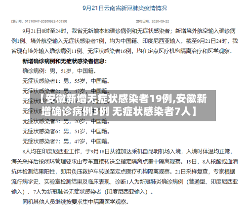 【安徽新增无症状感染者19例,安徽新增确诊病例3例 无症状感染者7人】-第2张图片