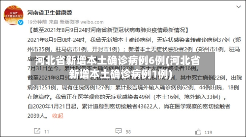 河北省新增本土确诊病例6例(河北省新增本土确诊病例1例)-第3张图片