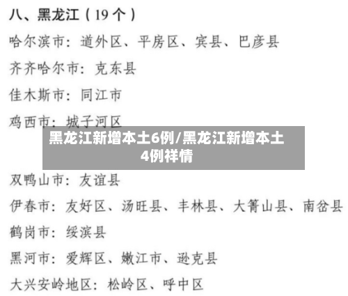 黑龙江新增本土6例/黑龙江新增本土4例祥情-第2张图片