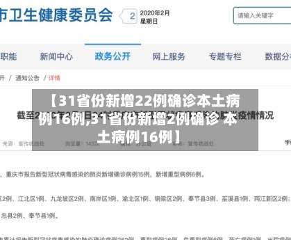 【31省份新增22例确诊本土病例16例,31省份新增2例确诊 本土病例16例】