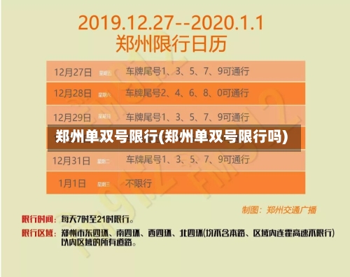 郑州单双号限行(郑州单双号限行吗)