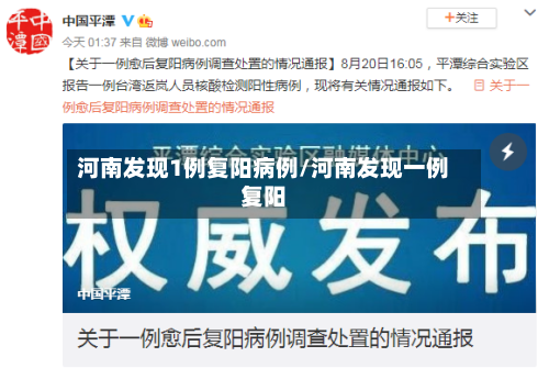 河南发现1例复阳病例/河南发现一例复阳