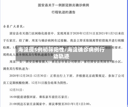 海淀现5例初筛阳性/海淀确诊病例行动轨迹