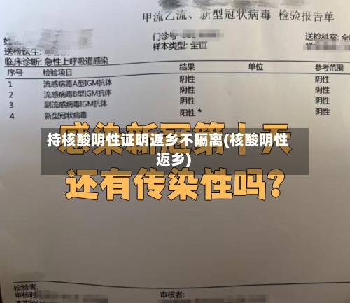 持核酸阴性证明返乡不隔离(核酸阴性 返乡)-第2张图片