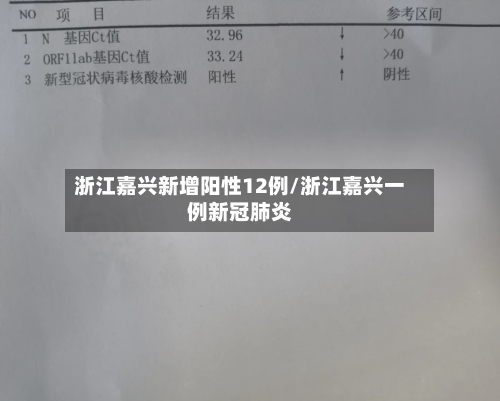 浙江嘉兴新增阳性12例/浙江嘉兴一例新冠肺炎-第2张图片