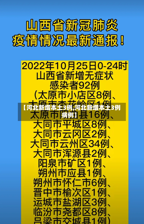 【河北新增本土3例,河北新增本土3例病例】