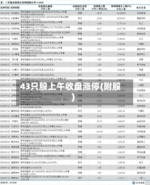 43只股上午收盘涨停(附股)-第3张图片