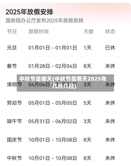 中秋节是哪天(中秋节是哪天2025年几月几日)-第3张图片