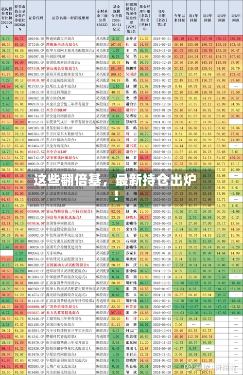 这些翻倍基，最新持仓出炉！-第2张图片