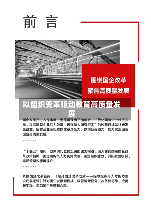 以组织变革驱动教育高质量发展