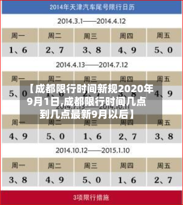 【成都限行时间新规2020年9月1日,成都限行时间几点到几点最新9月以后】-第2张图片