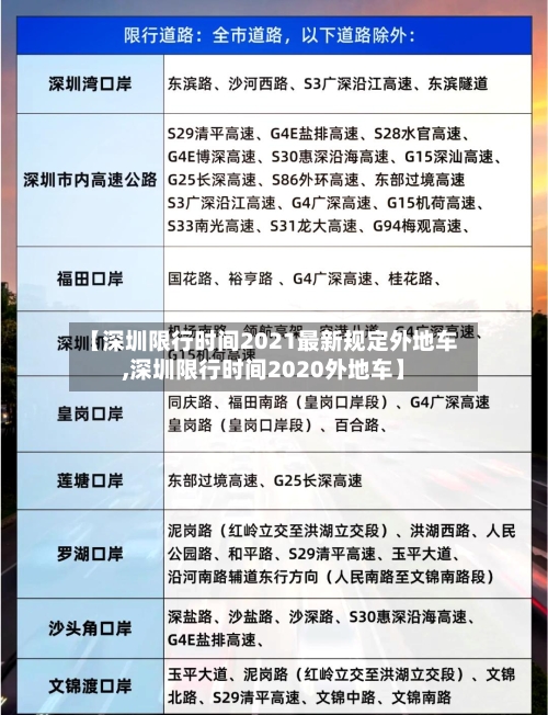 【深圳限行时间2021最新规定外地车,深圳限行时间2020外地车】