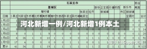 河北新增一例/河北新增1例本土