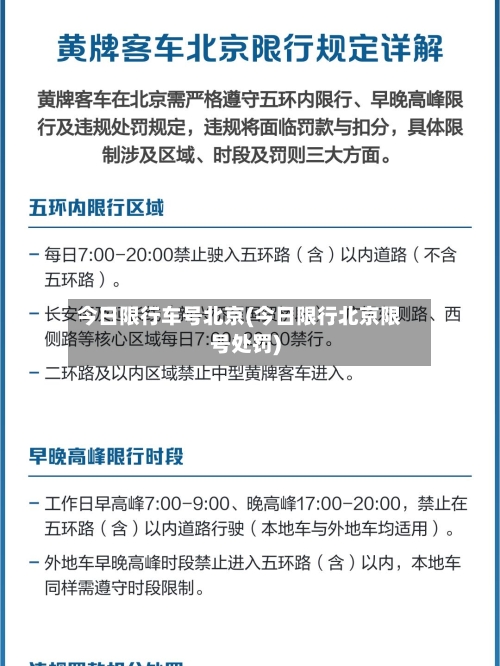 今日限行车号北京(今日限行北京限号处罚)
