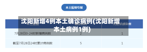 沈阳新增4例本土确诊病例(沈阳新增本土病例1例)