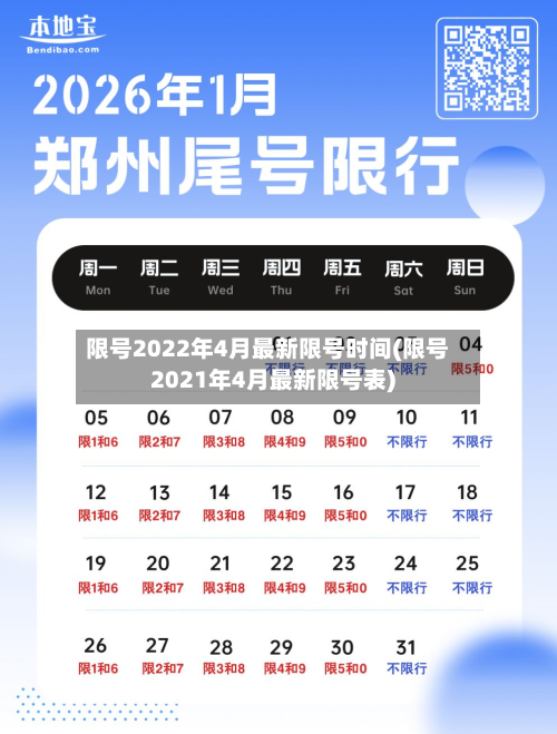 限号2022年4月最新限号时间(限号2021年4月最新限号表)